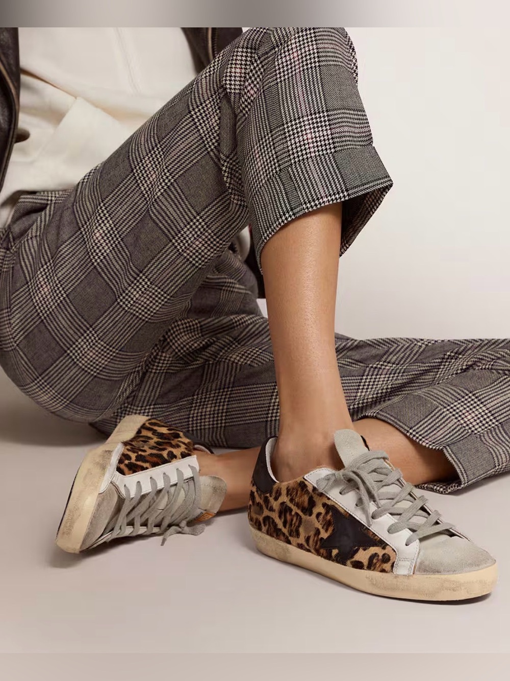 GOLDEN GOOSE Women's Super-Star in leopard print leather - Picture 3 of 13